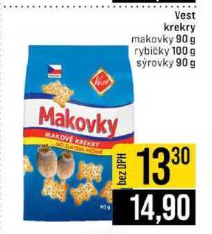 Vest krekry makovky 90 g rybičky 100 g sýrovky 90 g 