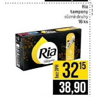 Ria tampony různé druhy 16 ks JIP