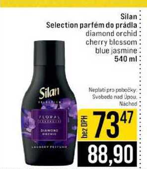 Silan Selection parfém do prádla diamond orchid cherry blossom blue jasmine 540 ml JIP