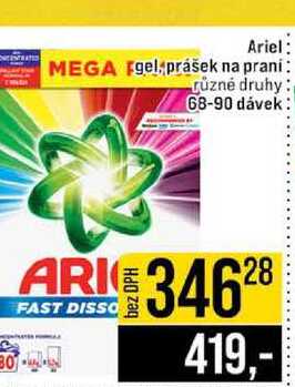 Ariel gel prášek na praní různé druhy 68-90 dávek JIP