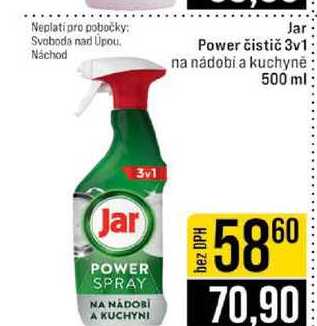 Jar Power čistič 3v1 na nádobí a kuchyně 500 ml JIP