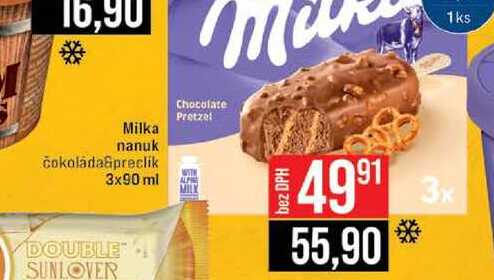 Milka nanuk čokoláda preclik 3x90 ml 