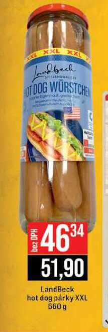 LandBeck hot dog párky XXL 660 g