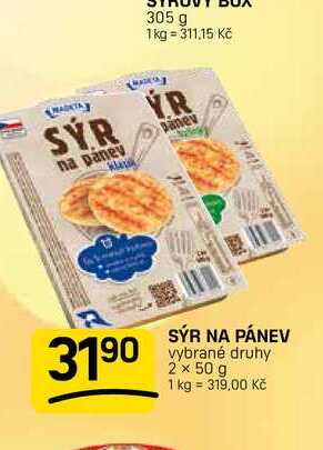 SÝR NA PÁNEV vybrané druhy 2 x 50 g