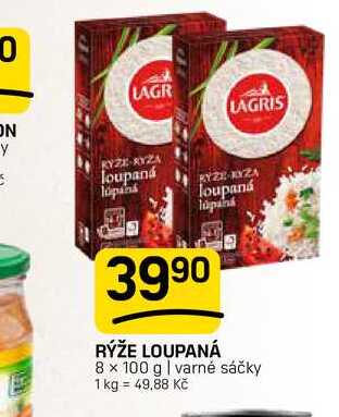 RÝŽE LOUPANÁ 8 x 100 g | varné sáčky 