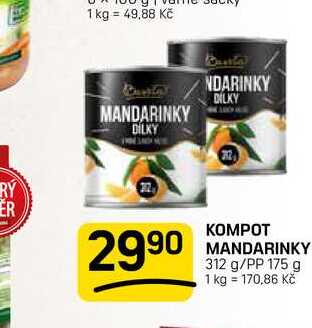 KOMPOT MANDARINKY 312 g/PP 175 g
