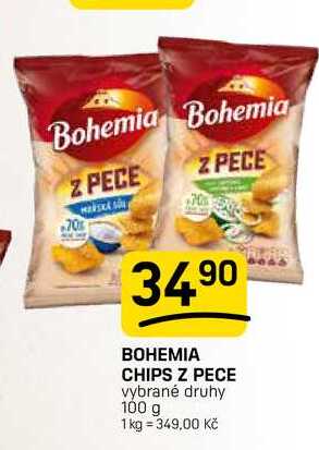 BOHEMIA CHIPS Z PECE vybrané druhy 100 g 