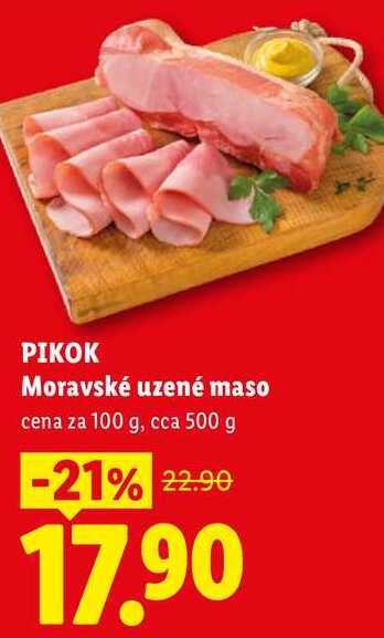 PIKOK Moravské uzené maso, cena za 100 g