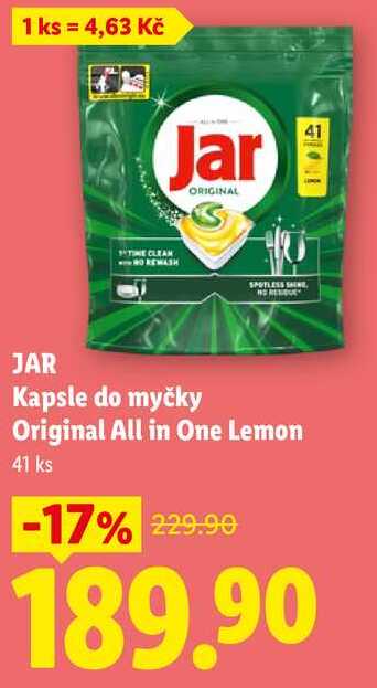 JAR Kapsle do myčky Original All in One Lemon, 41 ks Lidl