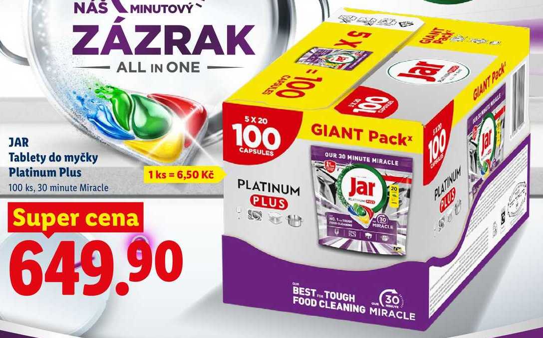 JAR Tablety do myčky Platinum Plus, 100 ks Lidl