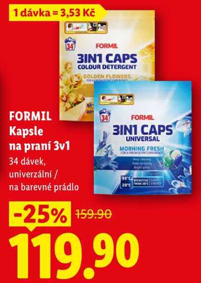 FORMIL Kapsle na praní 3v1, 34 dávek