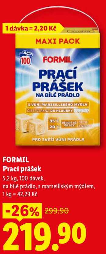 FORMIL Prací prášek, 5,2 kg/100 dávek Lidl
