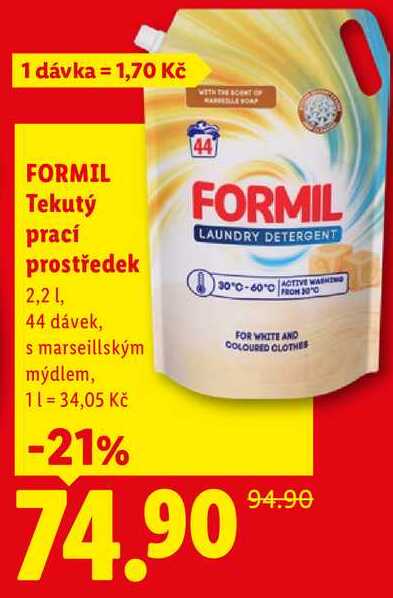 FORMIL Tekutý prací prostředek 2,2 l/44 dávek Lidl