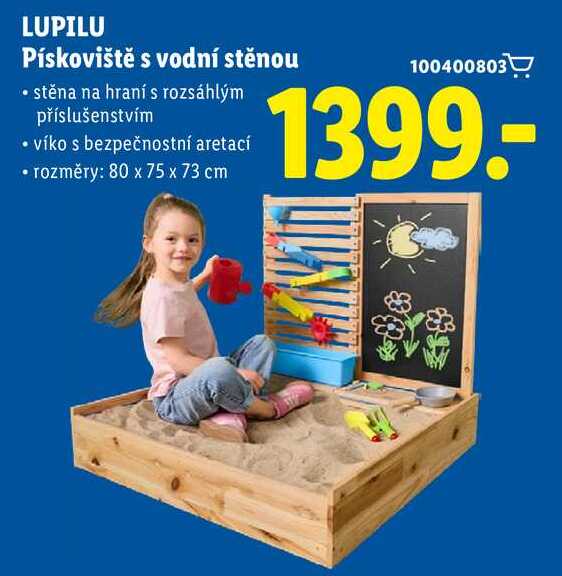 LUPILU Pískoviště s vodní stěnou Lidl
