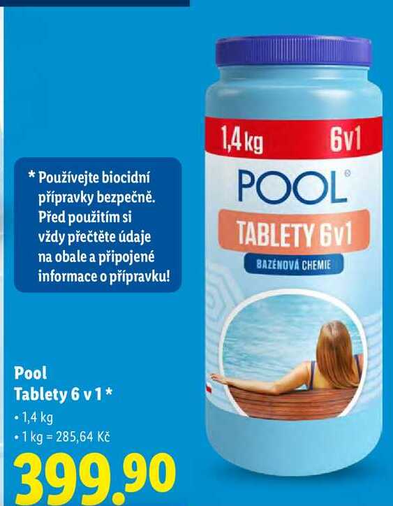 Pool Tablety 6 v1, 1,4 kg Lidl