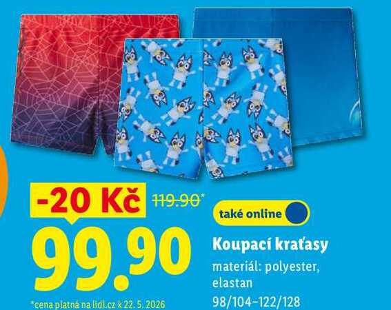 Koupací kraťasy Lidl