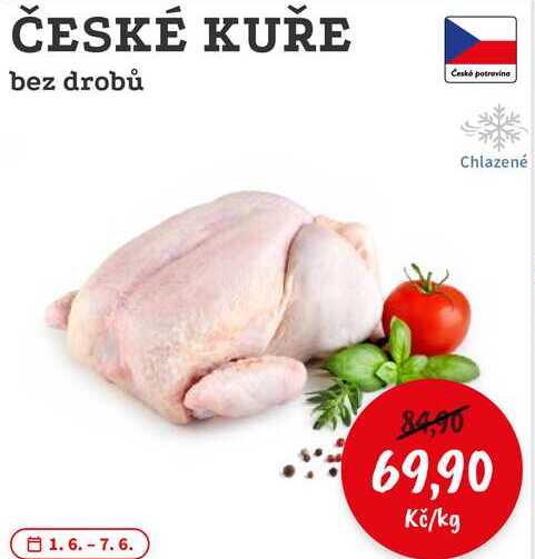 ČESKÉ KUŘE bez drobů Chlazené 1kg