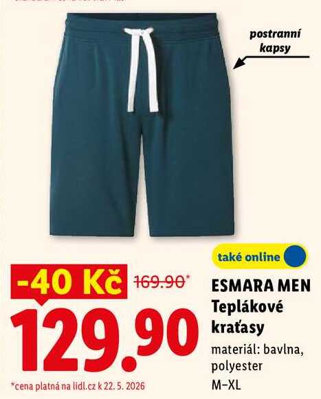 ESMARA MEN Teplákové kraťasy
