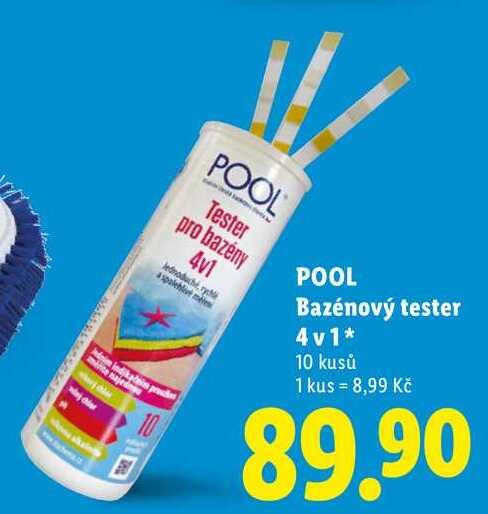 POOL Bazénový tester 4v1, 10 kusů Lidl