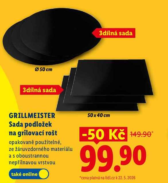 GRILLMEISTER Sada podložek na grilovací rošt 
