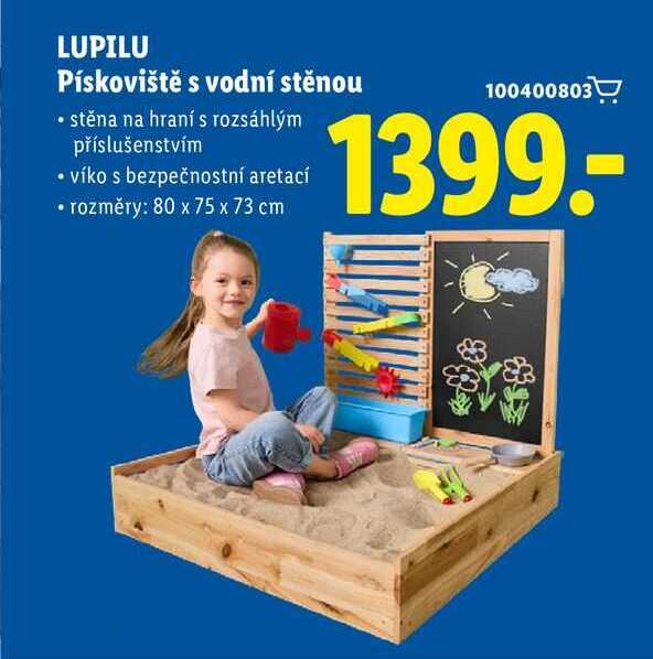 LUPILU Pískoviště s vodní stěnou Lidl