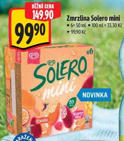 Zmrzlina Solero mini, 6x 50 ml