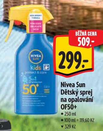 Nivea Sun Dětský sprej na opalování OF50+, 250 ml Albert