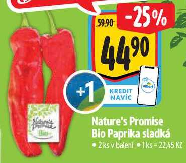 Nature's Promise Bio Paprika sladká, 2 ks 
