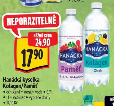 Hanácká kyselka Kolagen/Paměť, 0,7 l