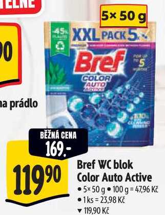 Bref WC blok Color Auto Active, 5x50 g Albert