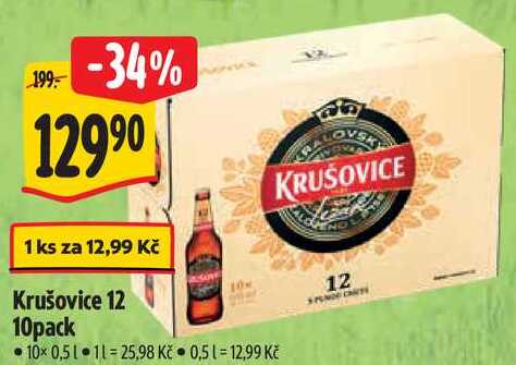 Krušovice 12 10pack, 10x 0,5 l