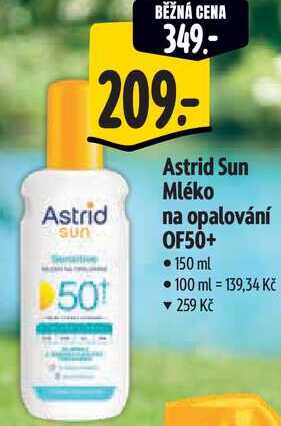 Astrid Sun Mléko na opalování OF50+, 150 ml Albert