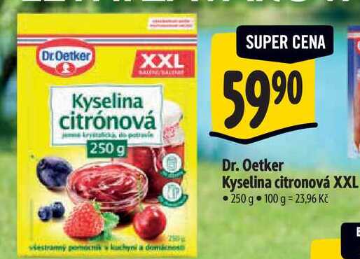 Dr. Oetker Kyselina citronová XXL, 250 g