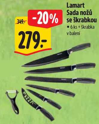 Lamart Sada nožů se škrabkou, 6 ks + škrabka