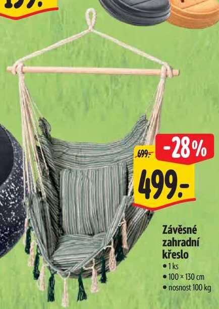Závěsné zahradní křeslo