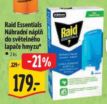 Raid Essentials Náhradní náplň do světelného lapače hmyzu, 2 ks Albert