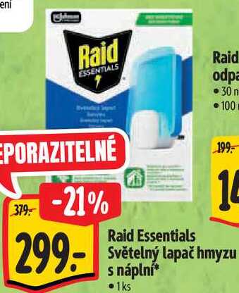 Raid Essentials Světelný lapač hmyzu s náplní Albert