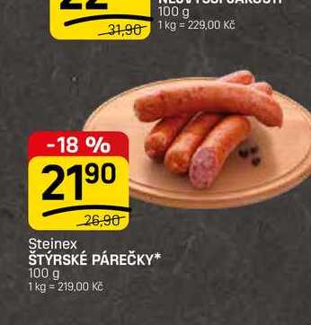ŠTÝRSKÉ PÁREČKY* 100 g 