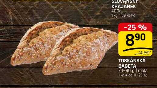 TOSKÁNSKÁ BAGETA 70-80 g | malá 