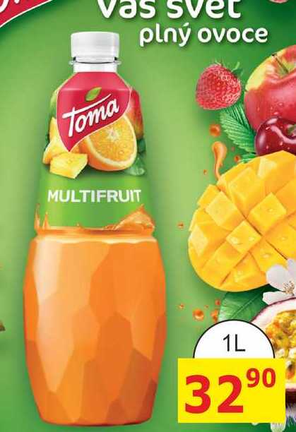 Toma 100% džus 1l, vybrané druhy PET