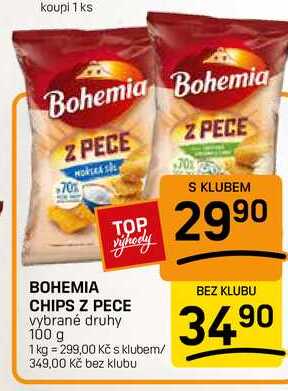 BOHEMIA CHIPS Z PECE vybrané druhy 100 g 