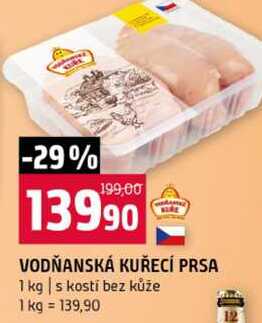 VODŇANSKÁ KUŘECÍ PRSA 1 kg s kostí bez kůže 