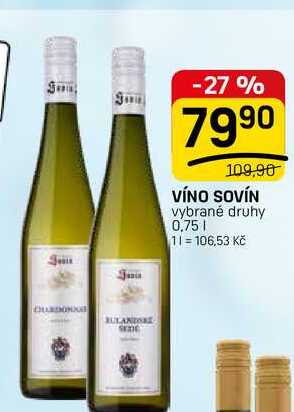 VÍNO SOVÍN vybrané druhy 0,75l 