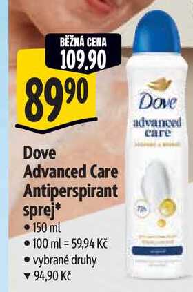 Dove Advanced Care Antiperspirant sprej*, 150 ml