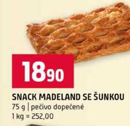 SNACK MADELAND SE ŠUNKOU 75 g pečivo dopečené 