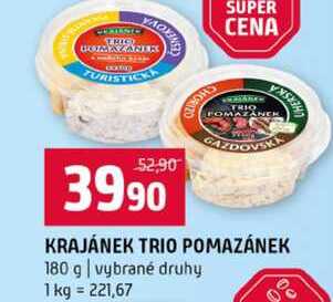 KRAJÁNEK TRIO POMAZÁNEK 180 g vybrané druhy