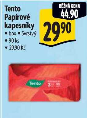 Tento Papírové kapesníky,box 3vrstvý 90 ks