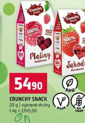 CRUNCHY SNACK 20 g vybrané druhy