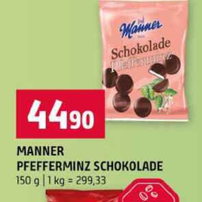 MANNER PFEFFERMINZ SCHOKOLADE 150 g