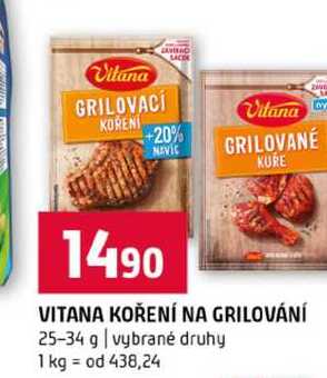 VITANA KOŘENÍ NA GRILOVÁNÍ 25-34 g vybrané druhy 